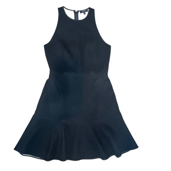 THEORY little black dress Felicitina Ruffle Hem fit and flare women  4 cocktail - Picture 2 of 13